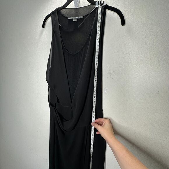 Hyfve Black Draped Sleeveless Faux Wrap Midi Dress Med - Picture 9 of 11